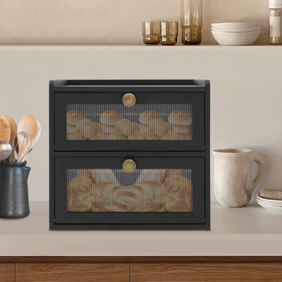 Houten Brooddoos met Dubbele Verdieping