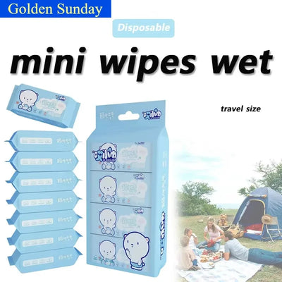 Mini Hand- en Monddoekjes, Directe Hygiëne voor Onderweg, 8 Packs