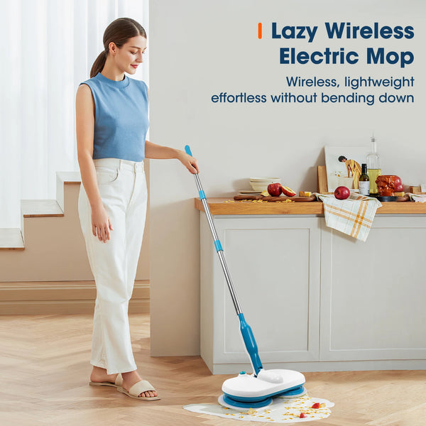 📺 Gezien in onze reclame 📺 Draadloze Elektrische Roterende Mop met Microvezel Pads