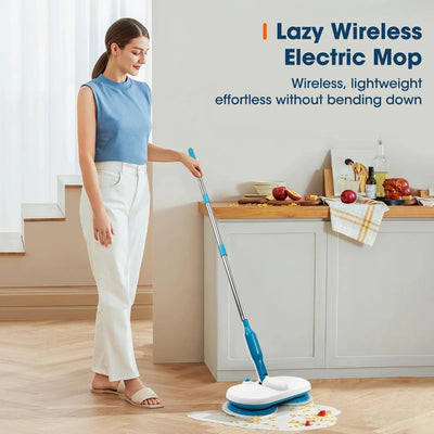 📺 Gezien in onze reclame 📺 Draadloze Elektrische Roterende Mop met Microvezel Pads