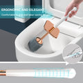 1pc Toilet Brush And Holder, Elegant Toilet Bowl Brush Set With Ergonomic Long Handle, Modern Bathroom Decor Cleaning Accessories, Durable, Deep Cleaning