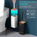 1pc Toilet Brush And Holder, Elegant Toilet Bowl Brush Set With Ergonomic Long Handle, Modern Bathroom Decor Cleaning Accessories, Durable, Deep Cleaning
