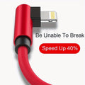 Snelladende 90° USB Kabel voor iPhone en iPad