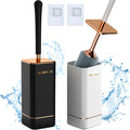 1pc Toilet Brush And Holder, Elegant Toilet Bowl Brush Set With Ergonomic Long Handle, Modern Bathroom Decor Cleaning Accessories, Durable, Deep Cleaning