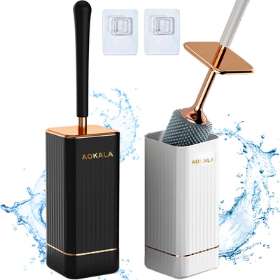 1pc Toilet Brush And Holder, Elegant Toilet Bowl Brush Set With Ergonomic Long Handle, Modern Bathroom Decor Cleaning Accessories, Durable, Deep Cleaning