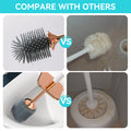 1pc Toilet Brush And Holder, Elegant Toilet Bowl Brush Set With Ergonomic Long Handle, Modern Bathroom Decor Cleaning Accessories, Durable, Deep Cleaning