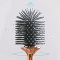 1pc Toilet Brush And Holder, Elegant Toilet Bowl Brush Set With Ergonomic Long Handle, Modern Bathroom Decor Cleaning Accessories, Durable, Deep Cleaning