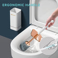 1pc Toilet Brush And Holder, Elegant Toilet Bowl Brush Set With Ergonomic Long Handle, Modern Bathroom Decor Cleaning Accessories, Durable, Deep Cleaning