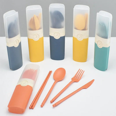 Herbruikbare Bestekset met Chopsticks – Travel Set met Doos voor Onderweg