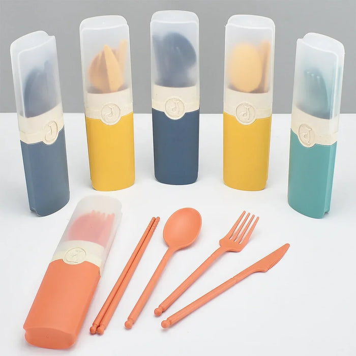 Herbruikbare Bestekset met Chopsticks – Travel Set met Doos voor Onderweg