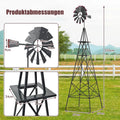 GOFLAME Stabiele Windmolen voor Tuin 253 cm Weerbestendig Metaal