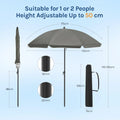 WOLTU Strandparasol – UV-Beschermende & Waterdichte Parasol (In Hoogte Verstelbaar)