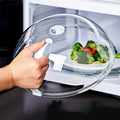 Magnetron Spatscherm met Handvat Voorkom Voedselspatten Transparant Oven Deksel
