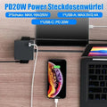 Cube Stekkerdoos 4000W met USB-C Fast Charging, Magnetische Basis & Overspanningsbeveiliging
