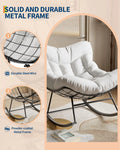 Outdoor Papasan Schommelstoel, Weerbestendige Loungezit voor Balkon en Tuin