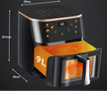 Olievrije Airfryer 9L met Kijkvenster en 6 Programma’s