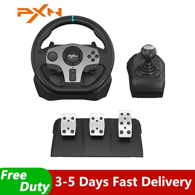 PXN V9 Gen2 Racing Stuur – Gaming Steering Wheel met Pedalen (PS4, Xbox, PC)