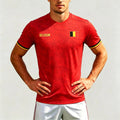 MeiLunFuShi Voetbalshirt België Vlag Ademend Sneldrogend Sportshirt Voor Training