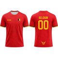 MeiLunFuShi Voetbalshirt België Vlag Ademend Sneldrogend Sportshirt Voor Training
