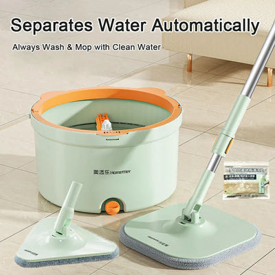 Roterende Dweilset met Emmer, Handsfree Wringen en Waterafscheiding