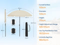 WOLTU Strandparasol – UV-Beschermende & Waterdichte Parasol (In Hoogte Verstelbaar)