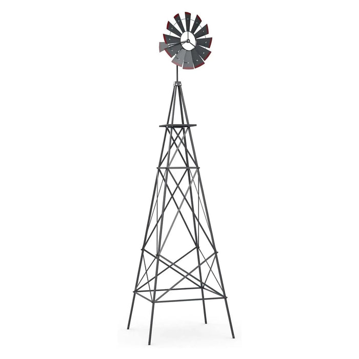 GOFLAME Stabiele Windmolen voor Tuin 253 cm Weerbestendig Metaal