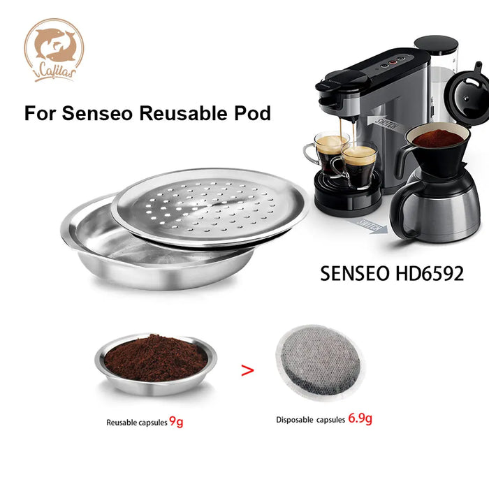 Herbruikbare Koffiepad RVS voor Philips Senseo Voorkomt Afval met Rijke Crema