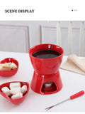 Chocolade Fondue Set 300ml – Smeltpot met Vorkjes voor Delen & Dessert