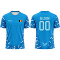 MeiLunFuShi Voetbalshirt België Vlag Ademend Sneldrogend Sportshirt Voor Training