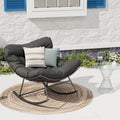 Outdoor Papasan Schommelstoel, Weerbestendige Loungezit voor Balkon en Tuin