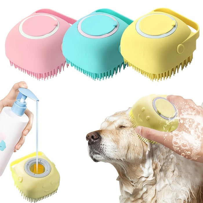 Zachte Honden Shampoo Borstel met Afneembare Kop
