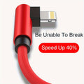 Snelladende 90° USB Kabel voor iPhone en iPad